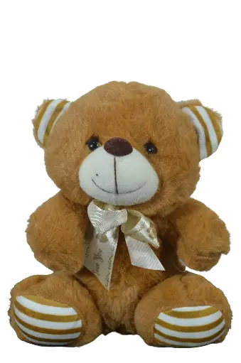 [010] Oso de peluche marrón con rayas 