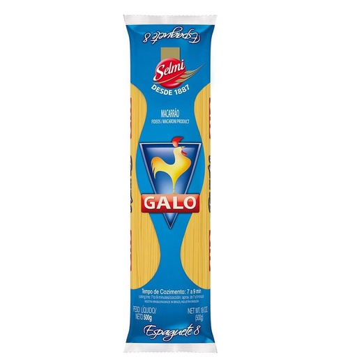 [002] Pasta Spaghetti 8 500g Galo azul
